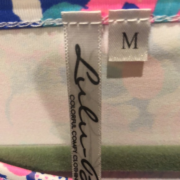 Lulu B. brightly colored pattern w Pickleball theme, rackets, martini glasses - Picture 3 of 8